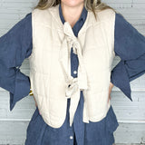 Totally Taupe Front Tie Vest