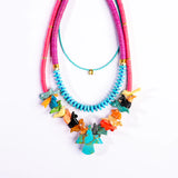 Purple + Turquoise Vinyl Necklace