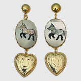 Good Luck Pearl Horse Earrings