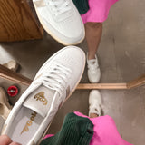 {Gola} Classics Women's Falcon Mirror Sneakers - White + Gold