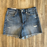 Whistle High Rise Distressed Denim Short - Medium Wash