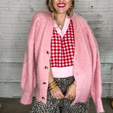 Cupid's Knit Sweater Vest - Pink + Red