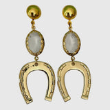 Lady Luck Pearl Horseshoe Earrings