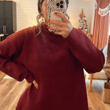 Country Club Mock Sweater - Burgundy