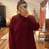 Country Club Mock Sweater - Burgundy