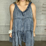 Dancing In Denim Ruffle Romper