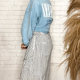 Vintage Black Striped Cargo Pants