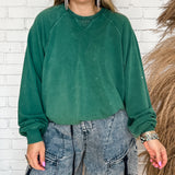 Happy Here Pullover Sweater - Dark Green