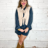 Totally Taupe Front Tie Vest