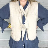 Totally Taupe Front Tie Vest