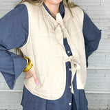 Totally Taupe Front Tie Vest