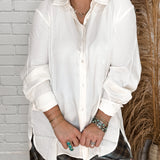 Ready To Roll Button Up Top - Cream