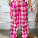 Bold Moves Pink Checkered Pants