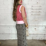 Cupid's Knit Sweater Vest - Pink + Red