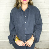 Sophisticated Soft Button Down Set - Midnight Navy