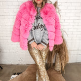 Flamingo Cards Fur Jacket - Short