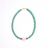 Pink Opal + Turquoise Necklace