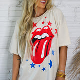 {Daydreamer} Rolling Stones Stars Merch Tee - White