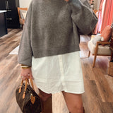 Soho Girly Mini Sweater Dress - Grey