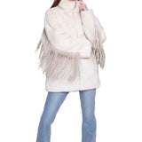 Moonlight Fringe Fur Jacket - Vanilla Bean