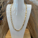 Paperclip Chain Necklace - Gold 18"