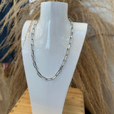 Paperclip Chain Necklace - Silver 16"