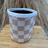 Coffee Koozie Sleeves - Peachy Checkered