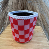 Coffee Koozie Sleeves - Red Checkered