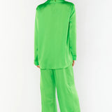 Hayes Trouser Bright Green Luxe Satin