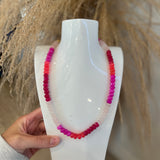 Hues of Pink Block Beaded Necklace