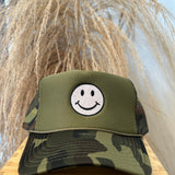 Camo Smiley Trucker Hat