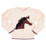 Girls Cable Constance Sweater - Wild Horse