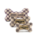 Checker Chewy Vuiton Bone Dog Toy - Extra Large