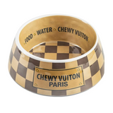 Checker Chewy Vuiton Dog Bowl - Small