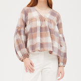 Lavender Fields Plaid Top