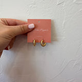 Mini Cable Earrings 14KT GD